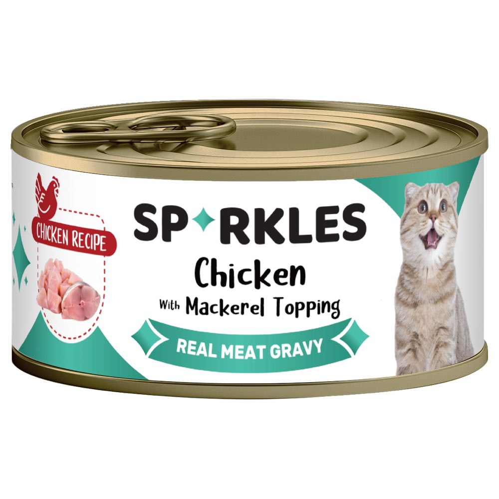 Sparkles Colours Chicken With Mackerel Topping Canned Cat Food 70g