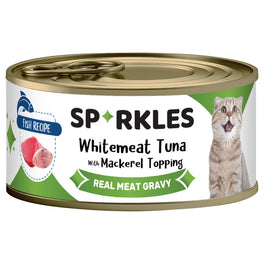 $6 OFF 24 cans: Sparkles Colours Whitemeat Tuna With Mackerel Topping Canned Cat Food 70g x 24