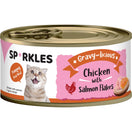 $7 OFF 24 cans: Sparkles Gravy-licious Chicken With Salmon Flakes Canned Cat Food 80g x 24