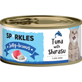 Sparkles Jelly-licious Tuna With Shirasu Canned Cat Food 80g x 24