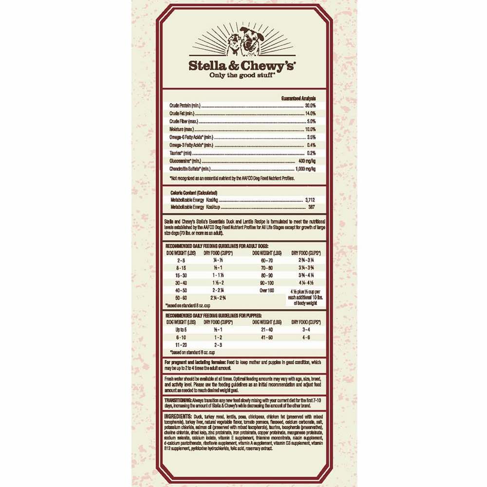 UP TO $57 OFF (3lb Exp 10 Feb): Stella & Chewy’s Stella’s Essentials Duck & Lentils Grain-Free Dry Dog Food - Kohepets