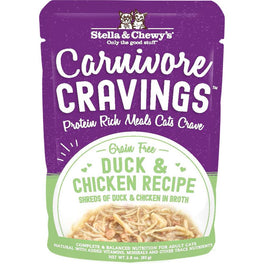 6 FOR $14.75: Stella & Chewy's Carnivore Cravings Duck & Chicken In Broth Pouch Cat Food 2.8oz - Kohepets