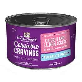 3 FOR $14.40: Stella & Chewy's Carnivore Cravings Purrfect Pate Chicken & Salmon in Broth Grain-Free Canned Cat Food 5.2oz