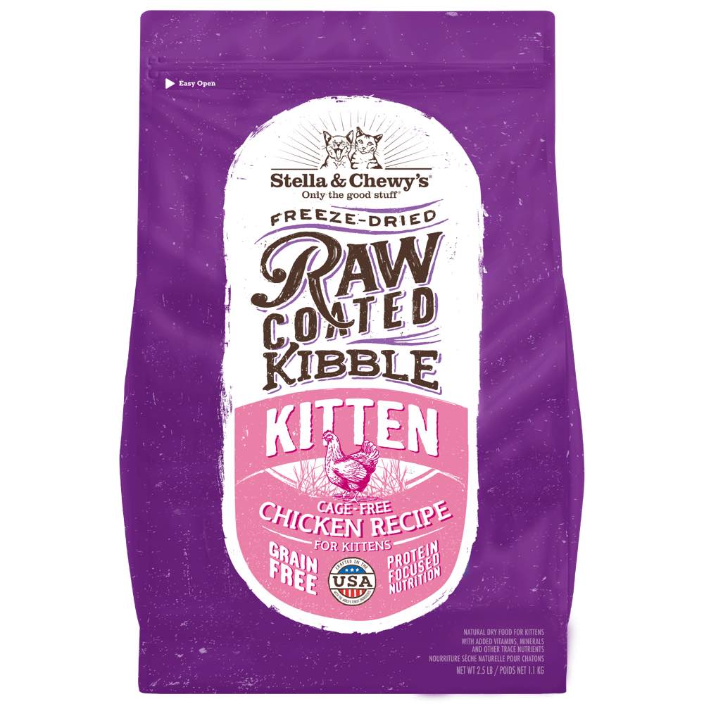 Stella & Chewy's Freeze-Dried Raw Coated Kibble Chicken Kitten Grain-Free Dry Cat Food 5lb