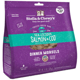 Stella & Chewy’s Sea-licious Salmon & Cod Dinner Morsels Freeze-Dried Cat Food 8oz - Kohepets