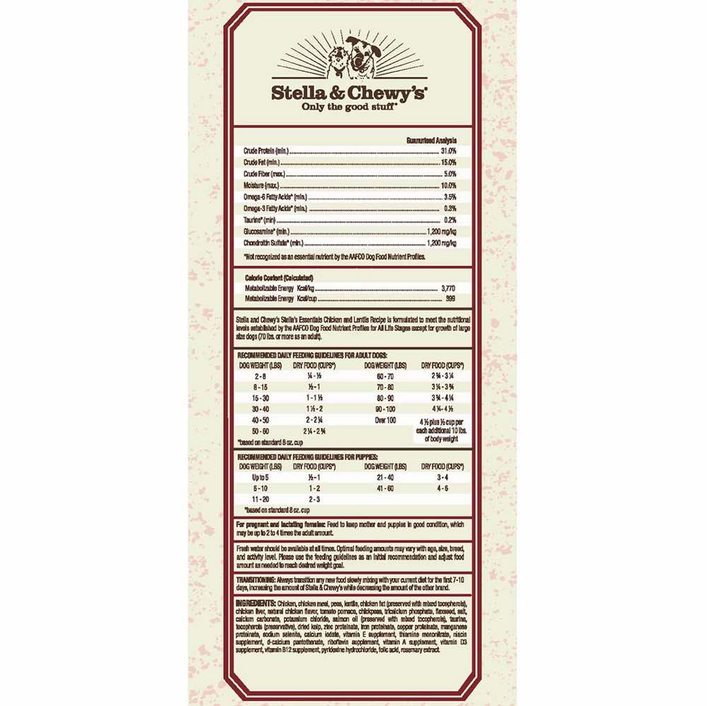 Stella & Chewy’s Stella’s Essentials Chicken & Lentils Grain-Free Dry Dog Food - Kohepets