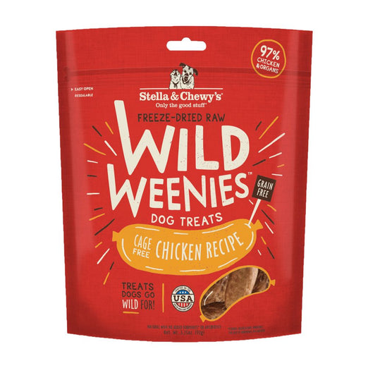 8 FOR $88: Stella & Chewy’s Wild Weenies Chicken Recipe Grain Free Freeze Dried Dog Treats 3.25oz - Kohepets