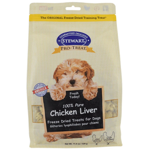 Stewart Pro-Treat Chicken Liver Freeze Dried Treats 3oz (Pouch) - Kohepets