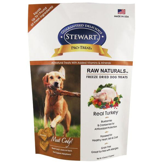 Stewart Raw Naturals Freeze-Dried Real Turkey With Berries & Flaxseed Dog Treats 4oz - Kohepets