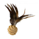 Kong Straw Ball With Feathers Cat Toy