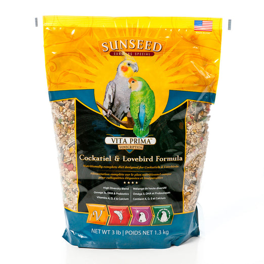 Sunseed Vita Prima Cockatiel & Lovebird Formula Bird Food 3lb Kohepets