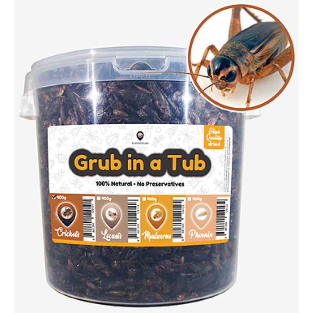 SuperGrubs Dried Crickets Small Pet Food 400g - Kohepets