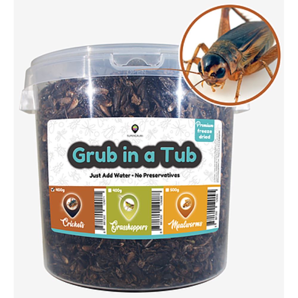 SuperGrubs Freeze-Dried Crickets Small Pet Food 400g - Kohepets
