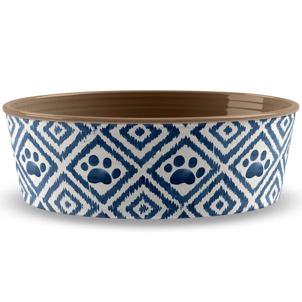 TarHong Paw Ikat Dog Bowl (Indigo)