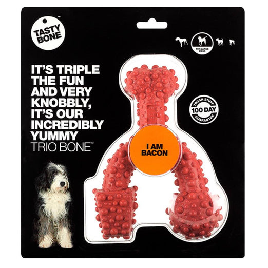 Tastybone Bacon Flavoured Trio Nylon Bone Dog Toy - Kohepets
