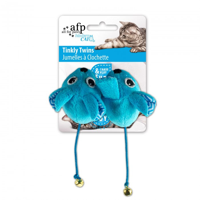 All For Paws Modern Cat Tinkly Twins 2pk Cat Toy - Kohepets