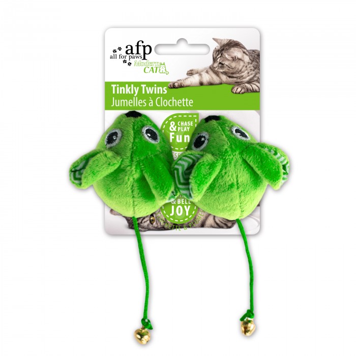 All For Paws Modern Cat Tinkly Twins 2pk Cat Toy - Kohepets