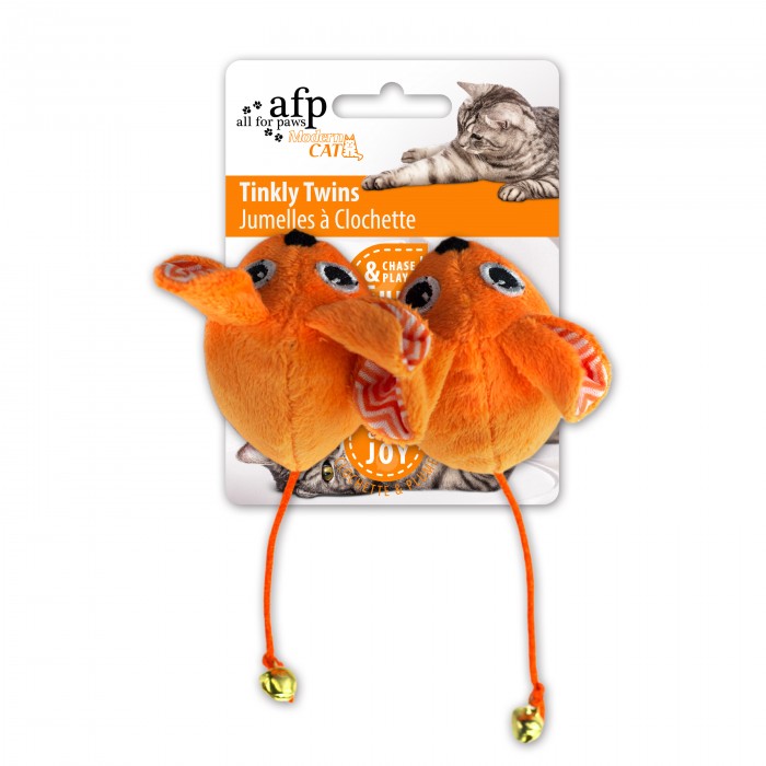 All For Paws Modern Cat Tinkly Twins 2pk Cat Toy - Kohepets