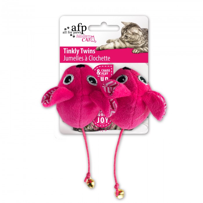 All For Paws Modern Cat Tinkly Twins 2pk Cat Toy - Kohepets