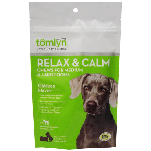 Tomlyn Relax & Calm Chews for Medium & Large Dogs (30 Chews) - Kohepets