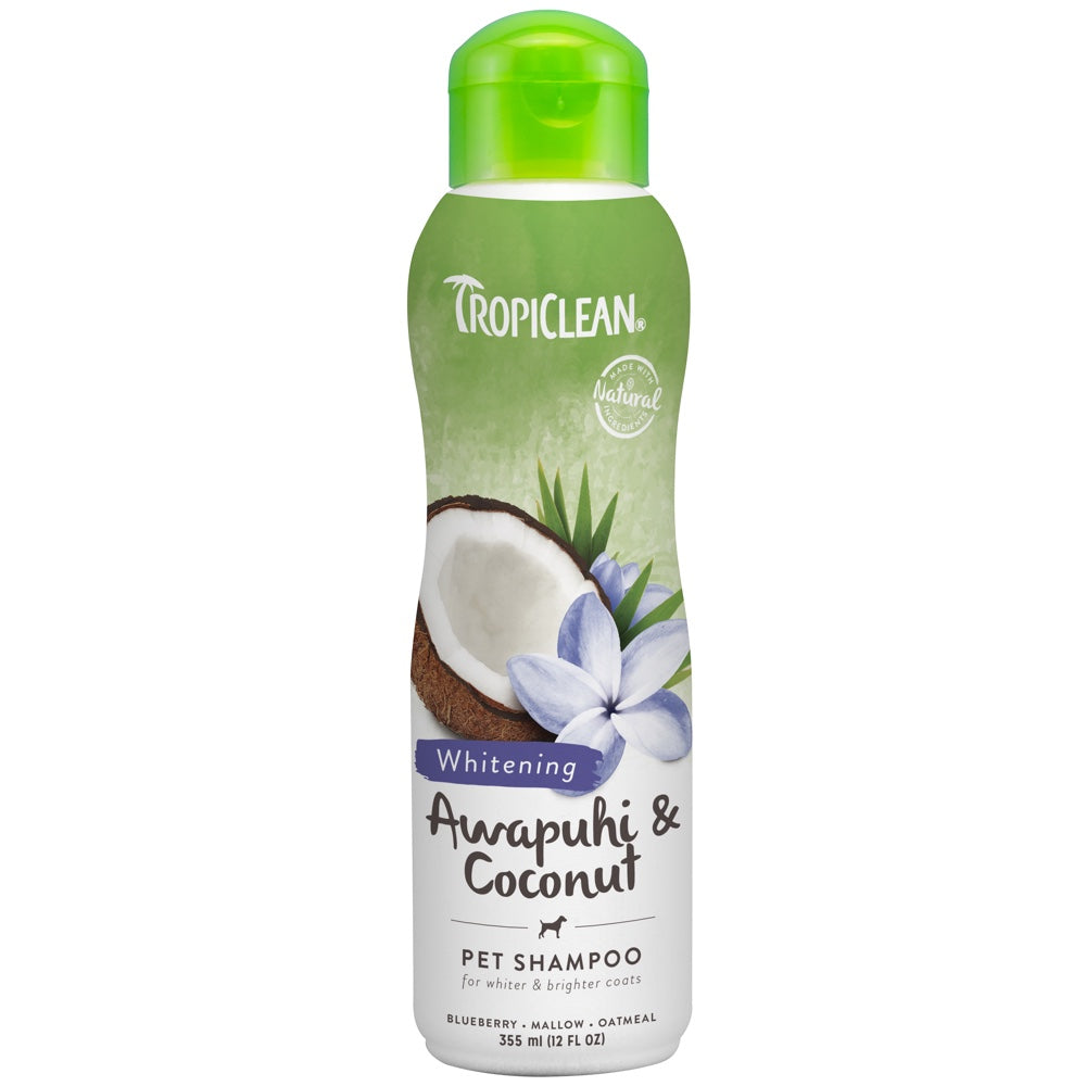 Tropiclean Whitening Awapuhi & Coconut Pet Shampoo 12oz Kohepets
