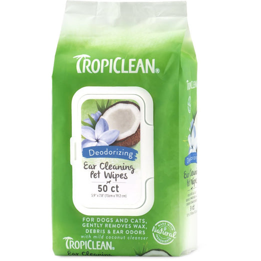 Tropiclean Ear Cleaning Pet Wipes 50ct - Kohepets
