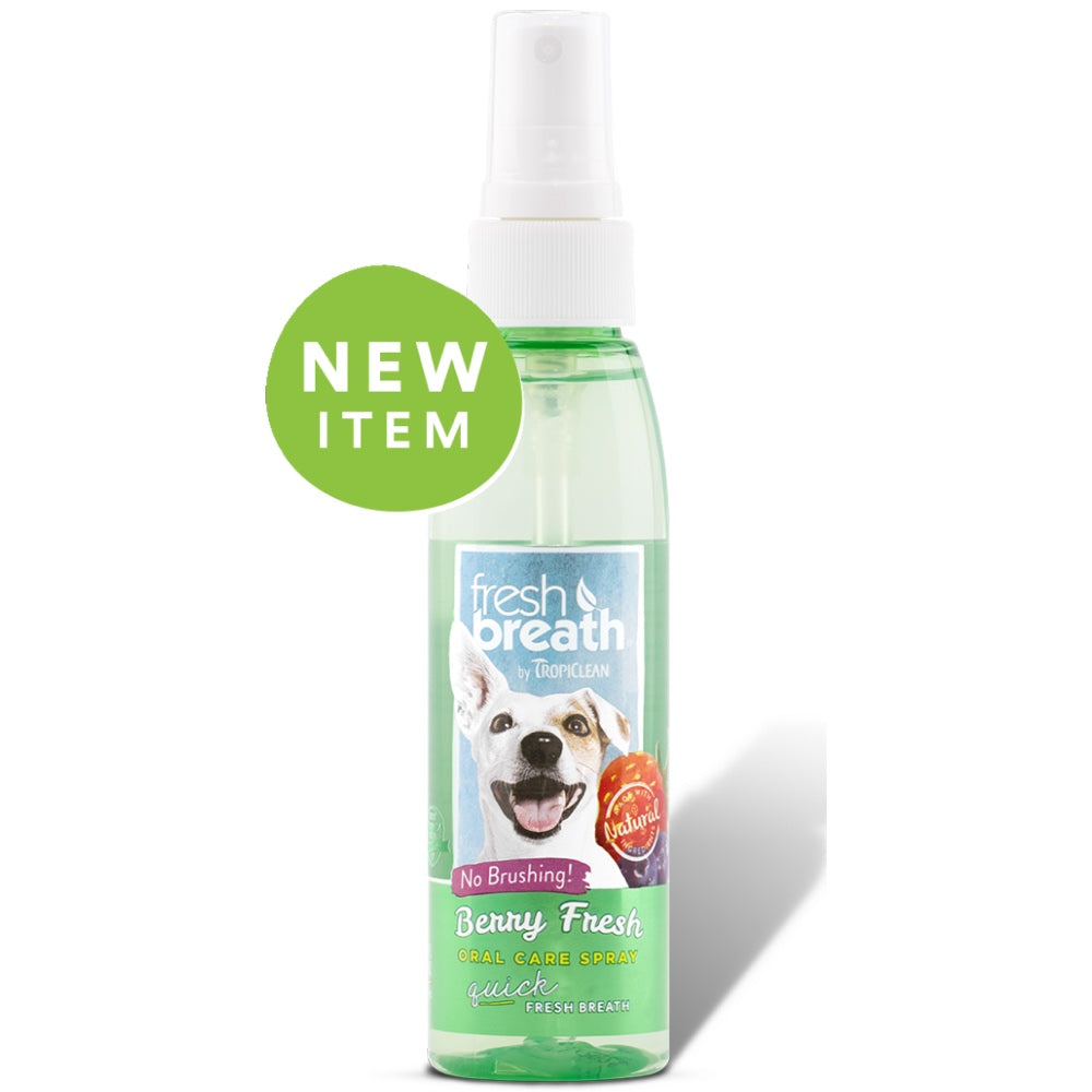 Tropiclean Fresh Breath Berry Fresh Oral Care Spray 4oz - Kohepets