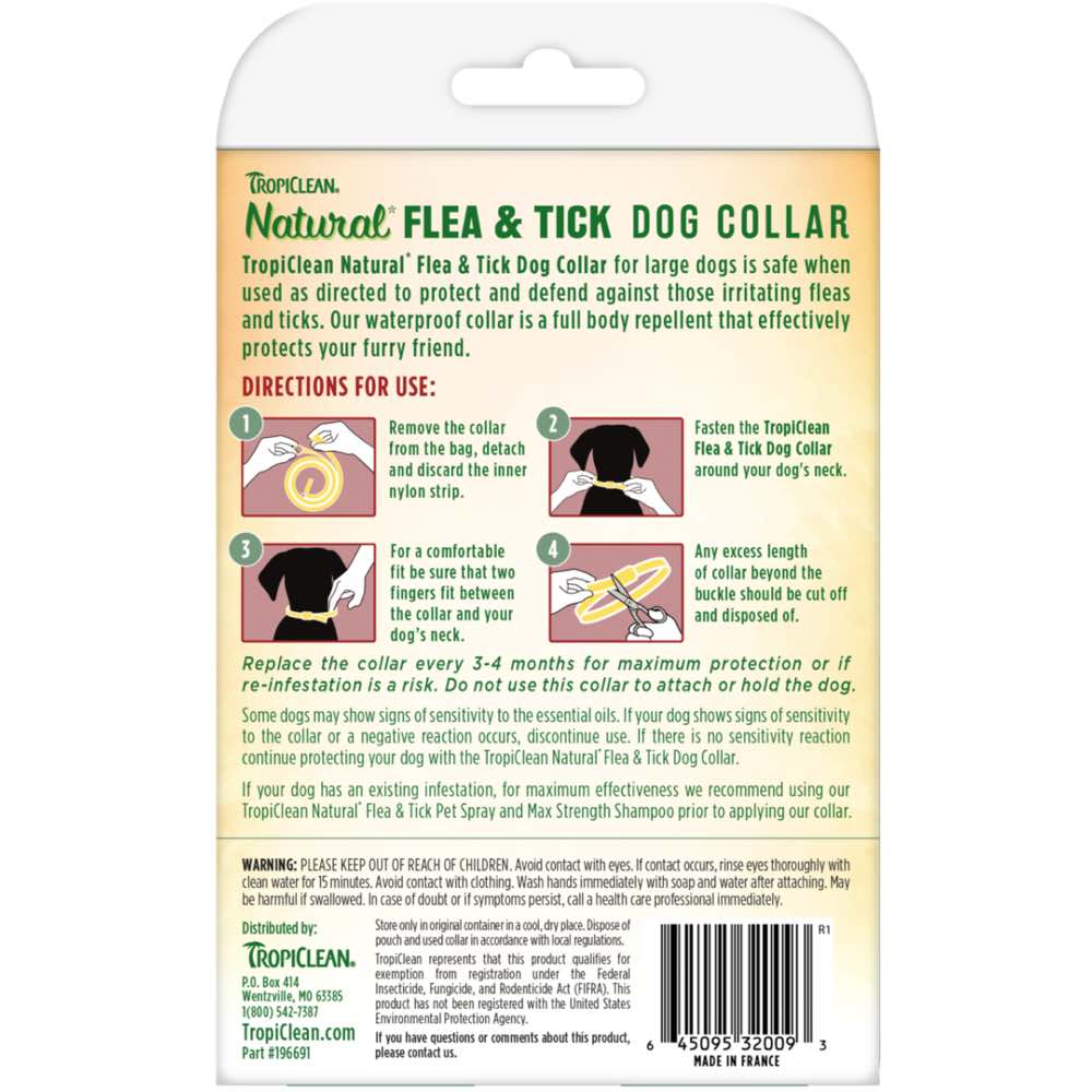 TropiClean Natural Flea & Tick Dog Collar - Kohepets