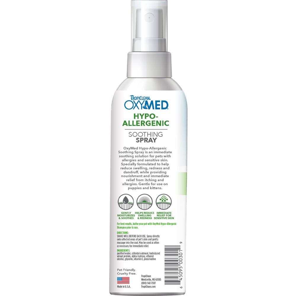 Tropiclean OxyMed Hypoallergenic Spot Treatment Spray for Cats & Dogs 8oz - Kohepets
