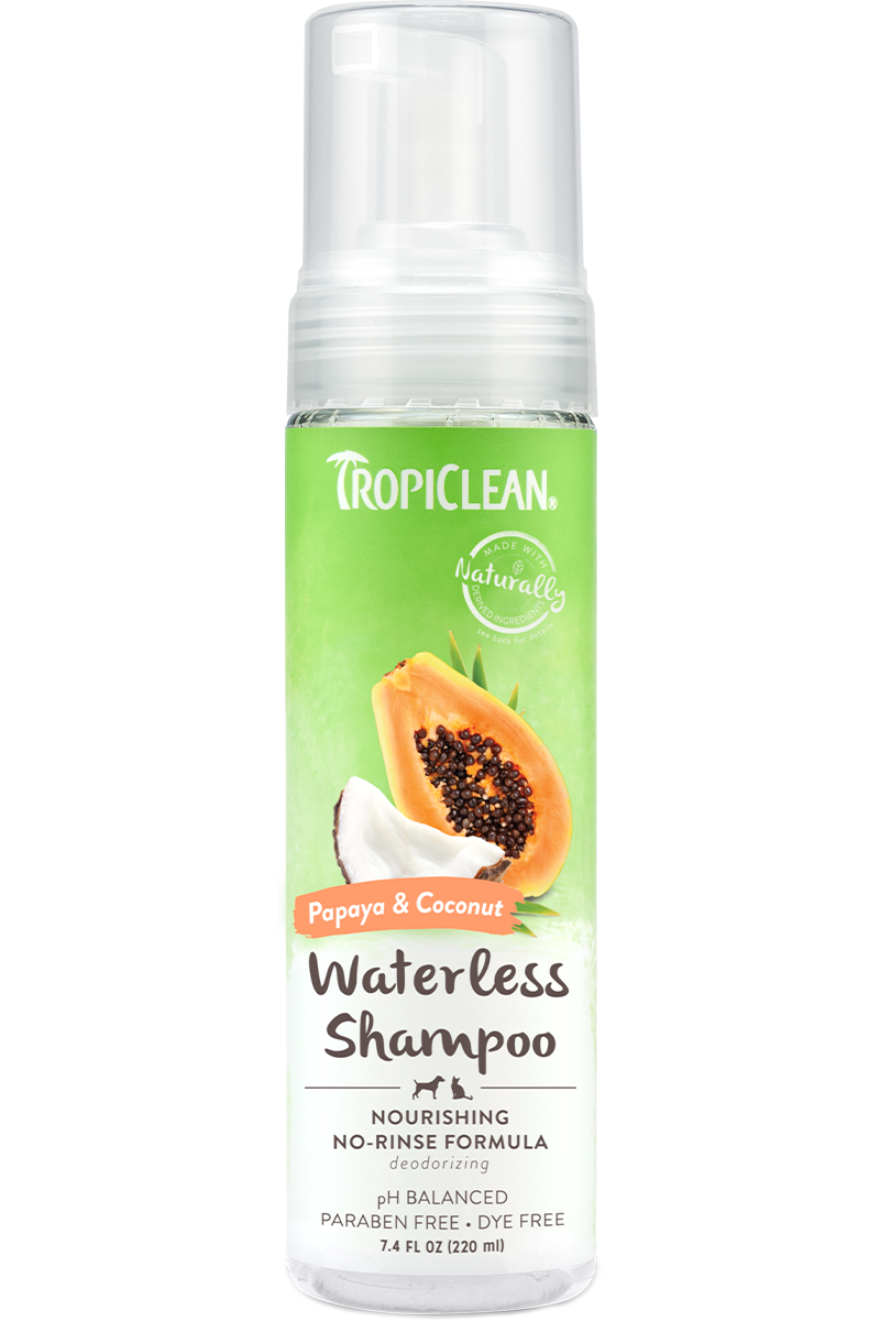 Tropiclean Papaya & Coconut Waterless Shampoo for Cats & Dogs 7.4oz - Kohepets