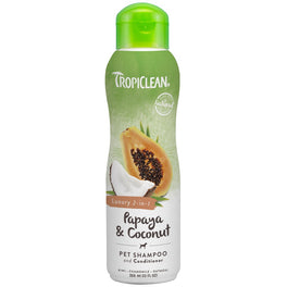 Tropiclean Luxury 2-in-1 Papaya & Coconut Pet Shampoo & Conditioner - Kohepets