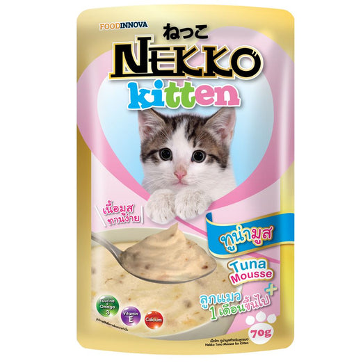 20% OFF: Nekko Tuna Mousse Kitten Pouch Cat Food 70g - Kohepets