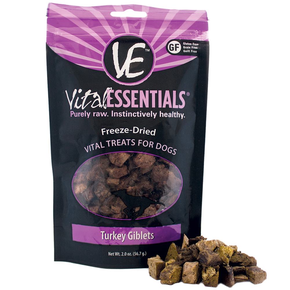 Vital Essentials Freeze-Dried Turkey Giblets Vital Dog Treats 2oz - Kohepets