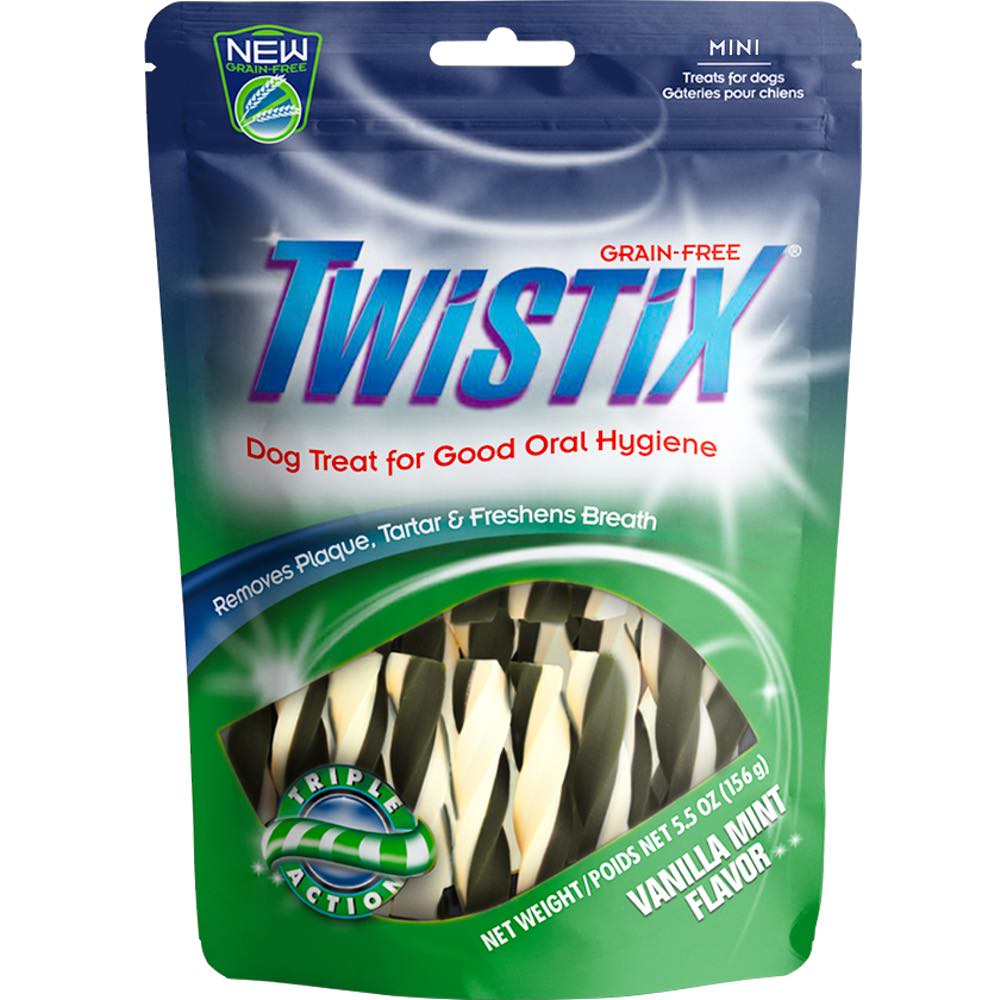 40% OFF: Twistix Vanilla Mint Grain Free Mini Dental Dog Treats 156g - Kohepets