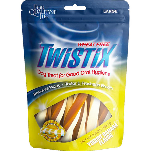 40% OFF: Twistix Yogurt Banana Large Dental Dog Treats 156g - Kohepets