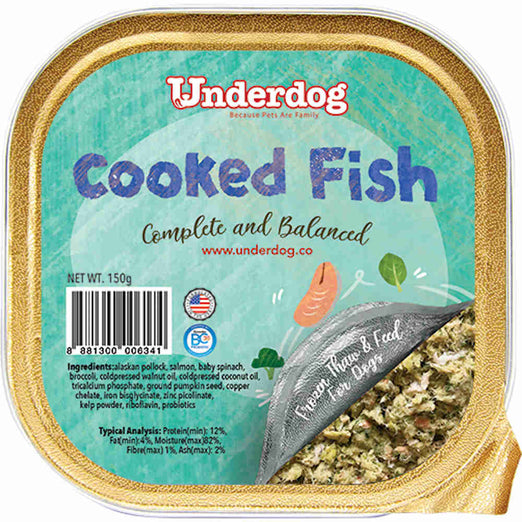 Underdog Cooked Fish Complete & Balanced Frozen Dog Food Kohepets