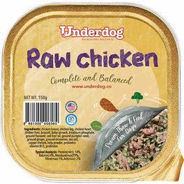 Underdog Raw Chicken Complete & Balanced Frozen Dog Food 150g - Kohepets