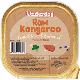 Underdog Raw Kangaroo Complete & Balanced Frozen Dog Food 150g