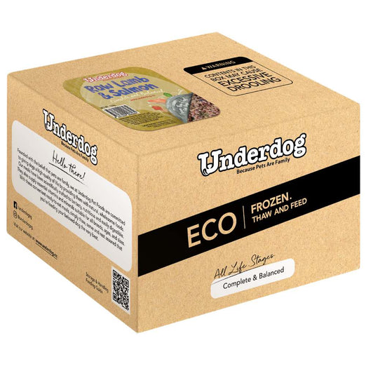 Underdog Raw Lamb & Salmon Complete & Balanced Eco Pack Frozen Dog Food 3kg - Kohepets