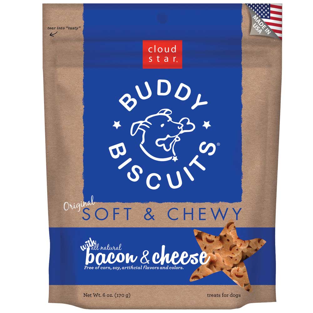 Cloud Star Soft and Chewy Buddy Biscuits, Bacon & Cheese Dog Treats 170g - Kohepets