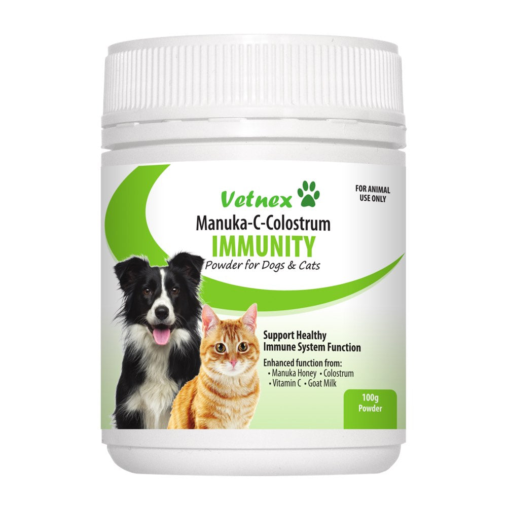 VetNex Manuka-C-Colostrum Immunity Powder Supplement For Cats & Dogs 100g - Kohepets