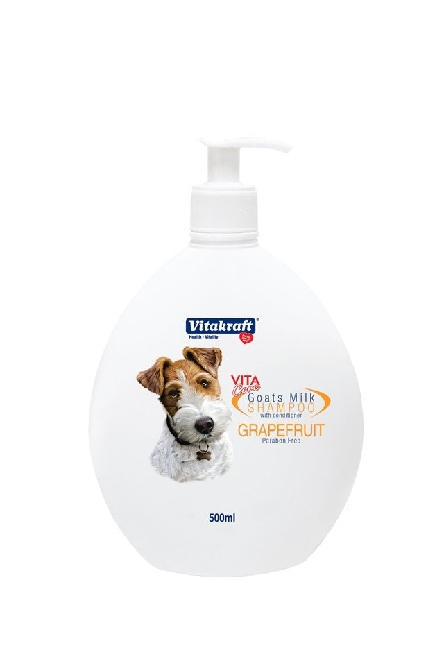 Vitakraft 2-in-1 Goat's Milk Shampoo For Dogs Grapefruit 500ml - Kohepets