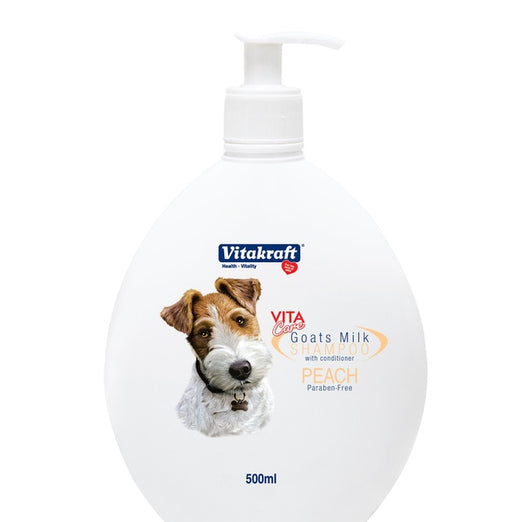 Vitakraft 2-in-1 Goat's Milk Shampoo For Dogs Peach 500ml - Kohepets