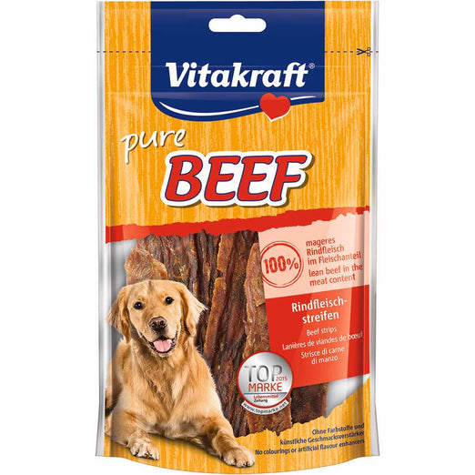 Vitakraft Beef Strips Dog Treat 80g - Kohepets