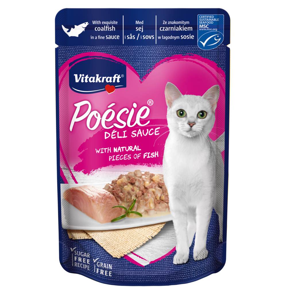 Vitakraft Poesie Deli Sauce Coalfish Grain Free Adult Pouch Cat Food 85g - Kohepets