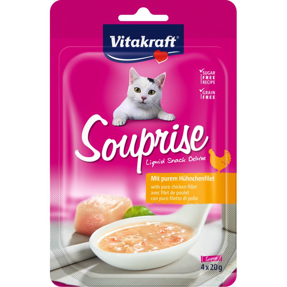 Vitakraft Souprise With Pure Chicken Fillet Grain Free Liquid Cat Treats 80g - Kohepets