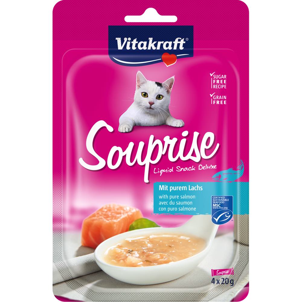 Vitakraft Souprise With Pure Salmon Grain Free Liquid Cat Treats 80g - Kohepets