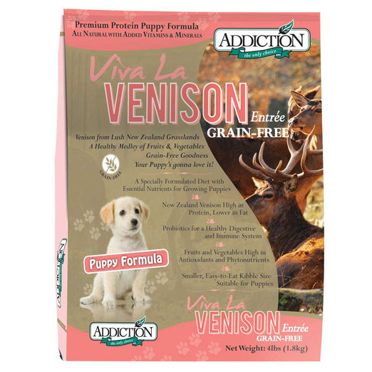 Addiction Viva La Venison Puppy Grain Free Dry Dog Food - Kohepets