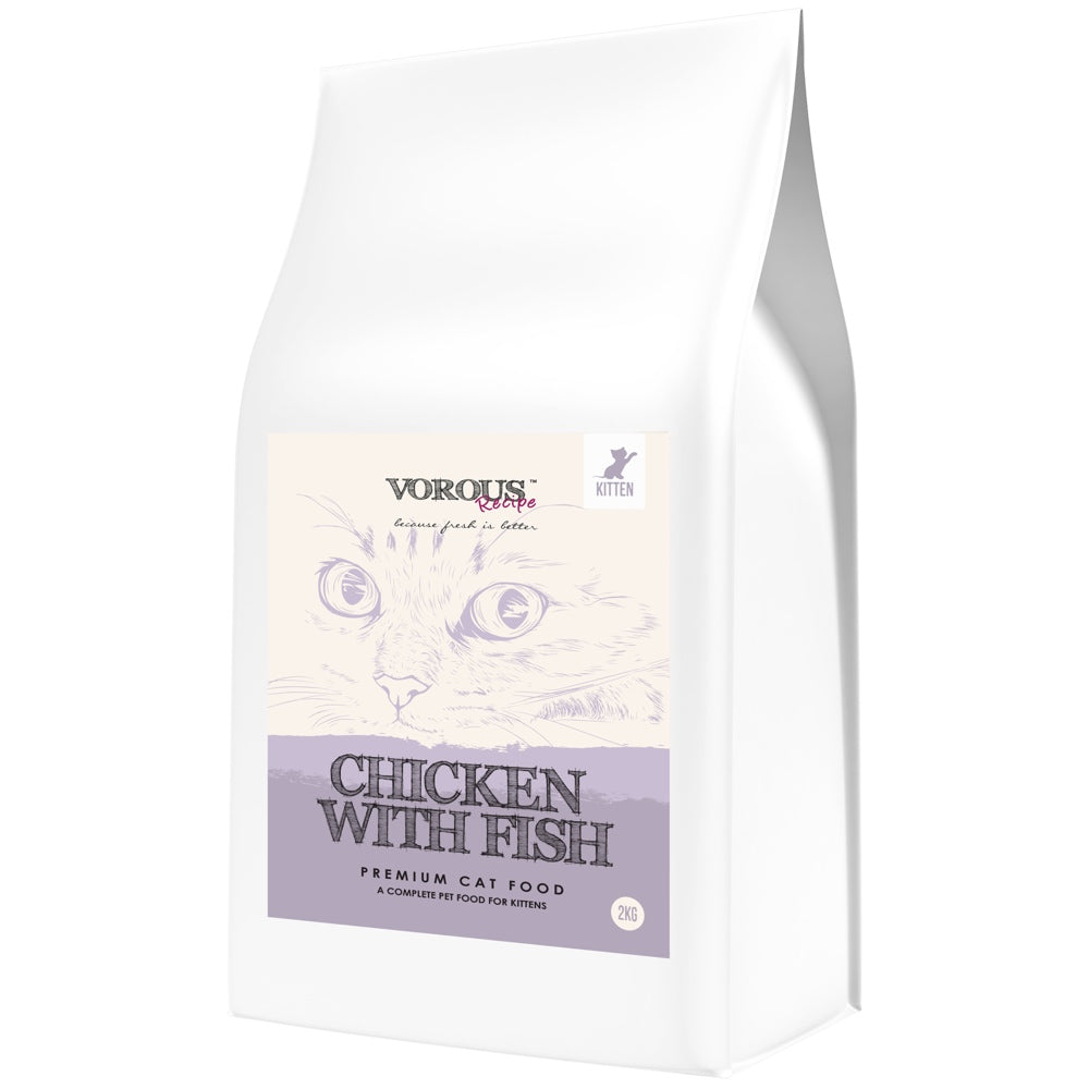 Vorous Chicken With Fish & Rice Kitten Dry Cat Food - Kohepets