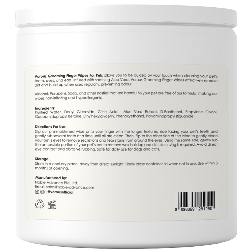 30% OFF: Vorous Grooming Finger Wipes For Cats & Dogs 50pcs